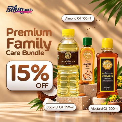 Premium Family Care Bundle | Almond, Coconut & Mustard Oil
